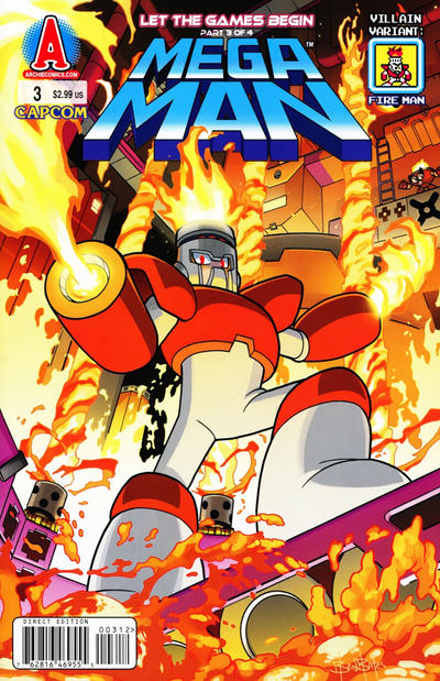 Cover for Mega Man (Archie, 2011 series) #3 [Fire Man Villain Variant by Ben Bates]