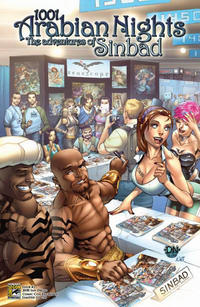 Cover for 1001 Arabian Nights: The Adventures of Sinbad (Zenescope Entertainment, 2008 series) #2 [2008 San Diego Comic Con International Exclusive Variant - David Nakayama]