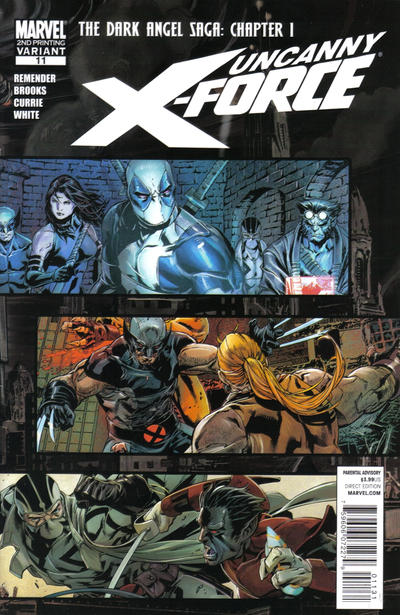 Cover for Uncanny X-Force (Marvel, 2010 series) #11 [2nd Printing]
