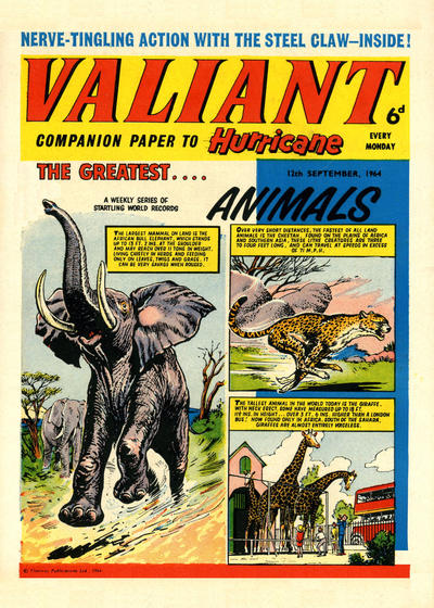 Cover for Valiant (IPC, 1964 series) #12 September 1964