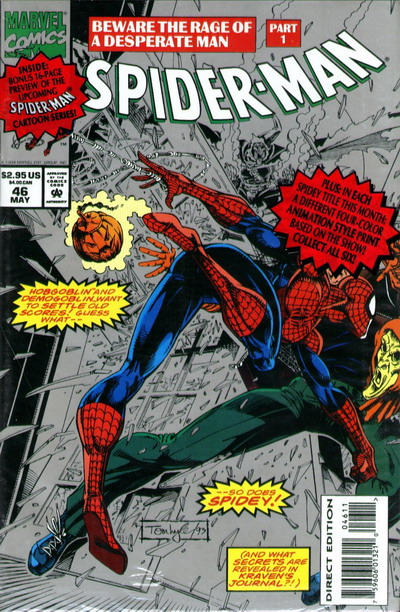 Cover for Spider-Man (Marvel, 1990 series) #46 [Direct Edition - Deluxe]