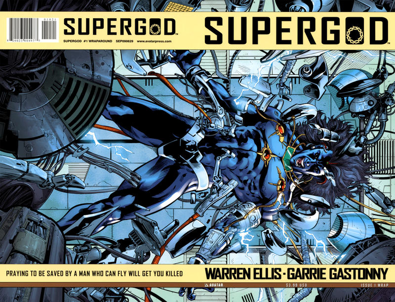 Cover for Warren Ellis' Supergod (Avatar Press, 2009 series) #1 [Wrap]