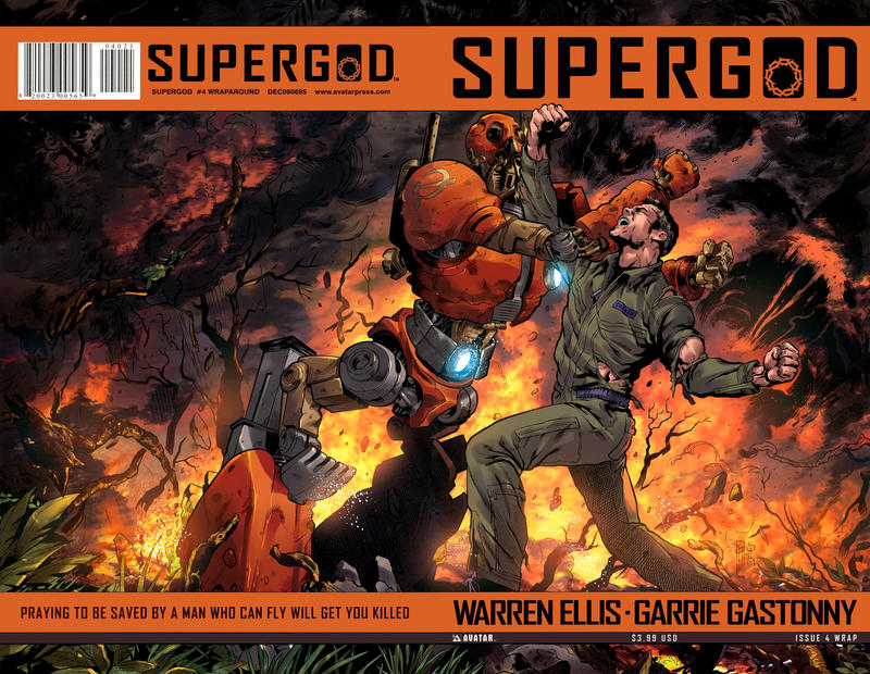 Cover for Warren Ellis' Supergod (Avatar Press, 2009 series) #4 [Wrap]