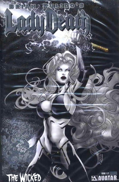 Cover for Lady Death: The Wicked (Avatar Press, 2005 series) #1/2 [Platinum Foil]