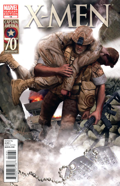 Cover for X-Men (Marvel, 2010 series) #14 [I Am Captain America Variant]