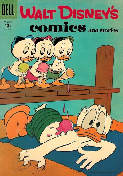 Cover for Walt Disney's Comics and Stories (Dell, 1940 series) #v17#11 (203) [15¢]