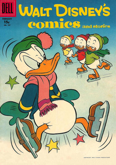 Cover for Walt Disney's Comics and Stories (Dell, 1940 series) #v17#5 (197) [15¢]