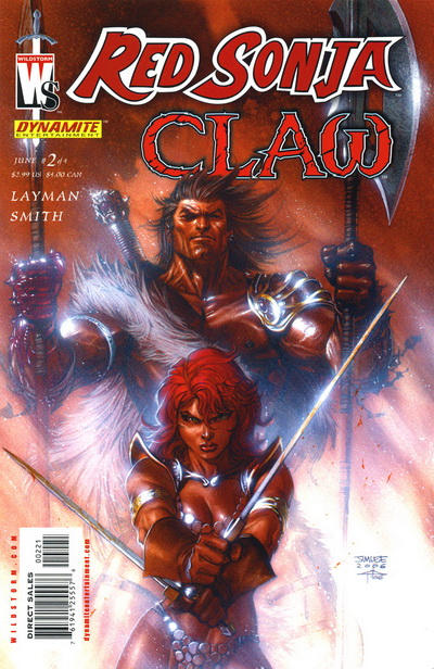 Cover for Red Sonja / Claw: The Devil's Hands (DC, 2006 series) #2 [Jim Lee / Gabriele Dell'Otto Cover]