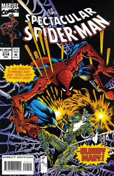 Cover for The Spectacular Spider-Man (Marvel, 1976 series) #214 [Direct Edition]