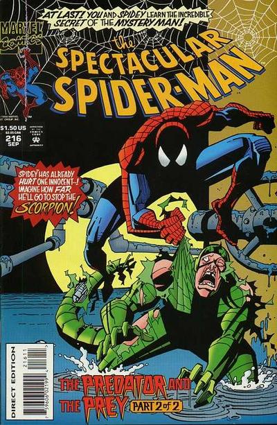 Cover for The Spectacular Spider-Man (Marvel, 1976 series) #216 [Direct Edition]