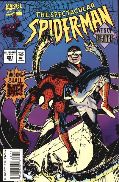 Cover for The Spectacular Spider-Man (Marvel, 1976 series) #221 [Direct Edition]