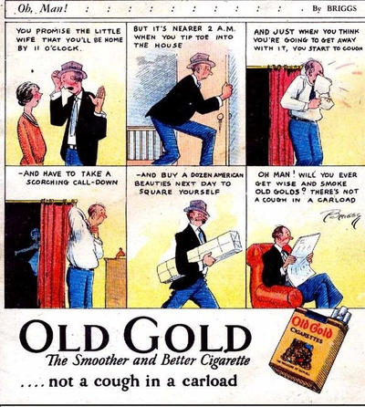 Cover for Old Gold The Smoother and Better Cigarette ...Not a Cough in a Carload (Old Gold Cigarettes, 1927 series) #1440