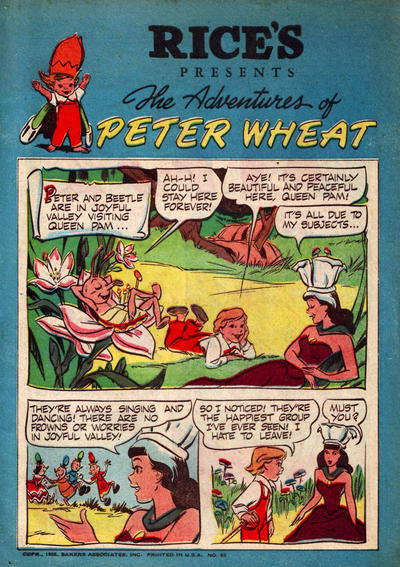 Cover for The Adventures of Peter Wheat (Peter Wheat Bread and Bakers Associates, 1948 series) #52 [Rice's Bakery]