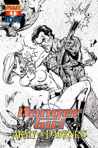 Cover Thumbnail for Danger Girl and the Army of Darkness (Dynamite Entertainment, 2011 series) #1 [J. Scott Campbell Black & White Retailer Incentive Cover]