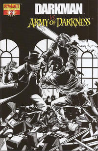 Cover Thumbnail for Darkman vs. The Army of Darkness (Dynamite Entertainment, 2006 series) #2 [George Pérez Black & White Retailer Incentive Variant Cover]