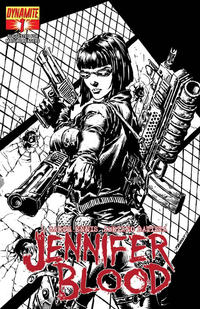 Cover Thumbnail for Jennifer Blood (Dynamite Entertainment, 2011 series) #1 [Black-and-White Retailer Incentive Cover]