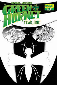 Cover Thumbnail for Green Hornet: Year One (Dynamite Entertainment, 2010 series) #4 [Black, White & Green RI]