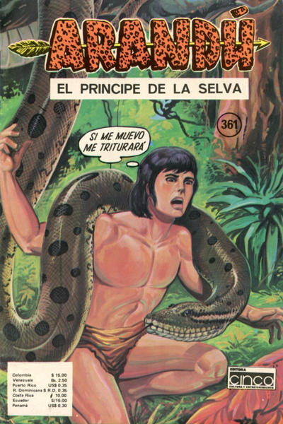 Cover for Arandú, El Príncipe de la Selva (Editora Cinco, 1977 series) #361