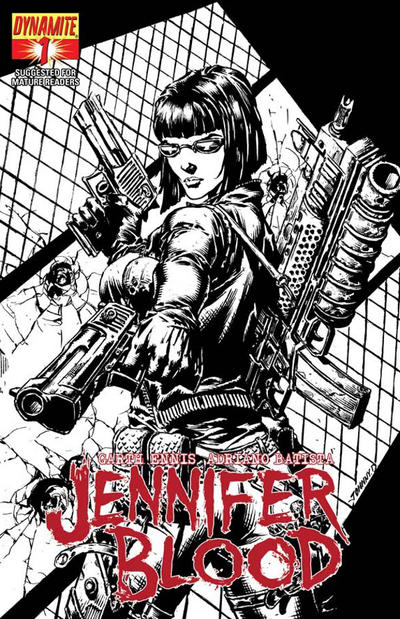 Cover for Jennifer Blood (Dynamite Entertainment, 2011 series) #1 [Black-and-White Retailer Incentive Cover]