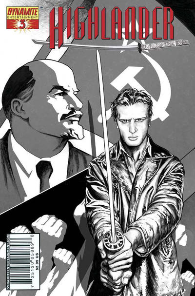 Cover for Highlander (Dynamite Entertainment, 2006 series) #3 [B&W reorder]