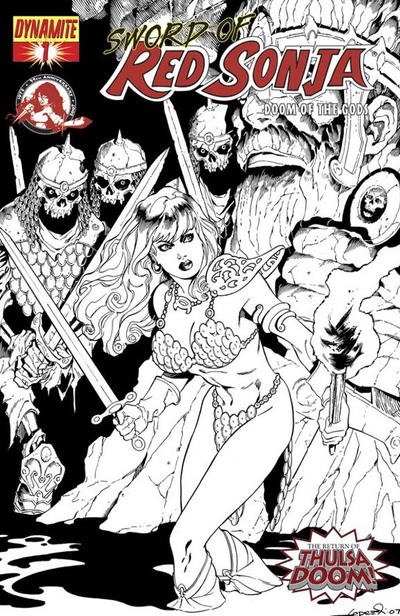 Cover for Sword of Red Sonja: Doom of the Gods (Dynamite Entertainment, 2007 series) #1 [Incentive 2 Sketch Cover]
