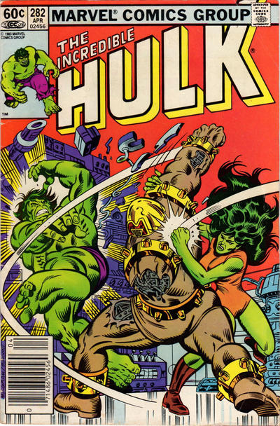 Cover for The Incredible Hulk (Marvel, 1968 series) #282 [Newsstand]