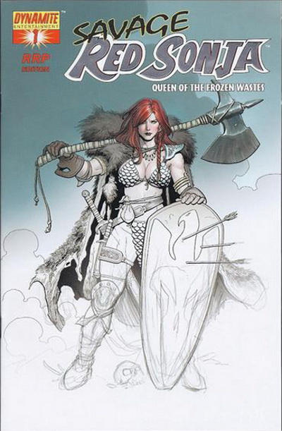 Cover for Savage Red Sonja: Queen of the Frozen Wastes (Dynamite Entertainment, 2006 series) #1 [RRP - Silver Foil]