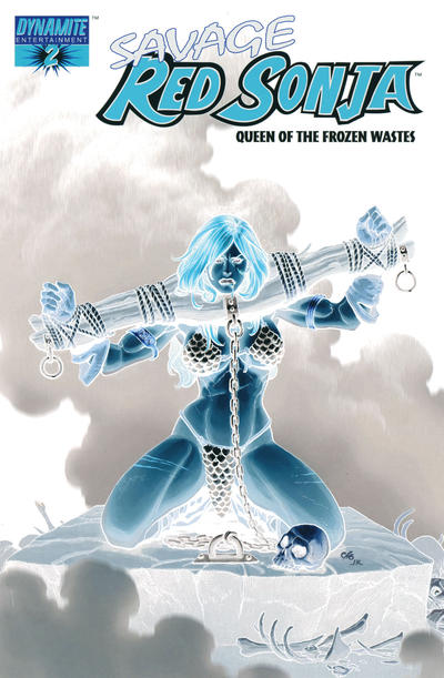 Cover for Savage Red Sonja: Queen of the Frozen Wastes (Dynamite Entertainment, 2006 series) #2 [Negative Art RI]