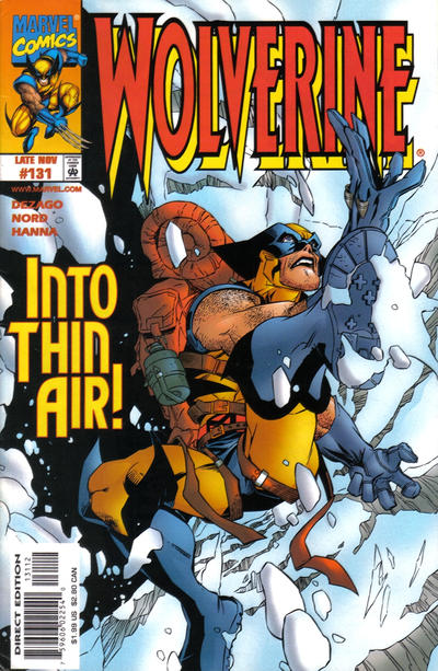 Cover for Wolverine (Marvel, 1988 series) #131 [Direct Edition - Corrected]