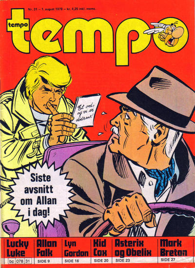 Cover for Tempo (Hjemmet / Egmont, 1966 series) #31/1978