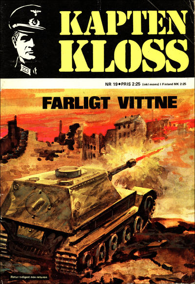 Cover for Kapten Kloss (Semic, 1971 series) #19 - Farligt vittne