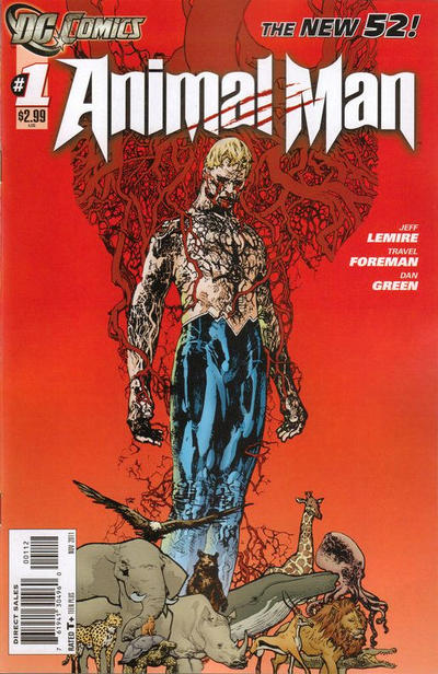 Cover for Animal Man (DC, 2011 series) #1 [Second Printing]