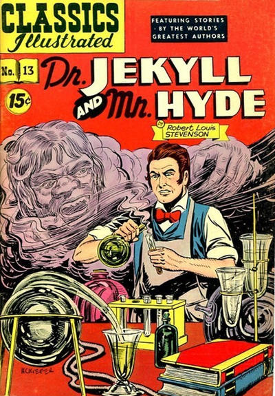 Cover for Classics Illustrated (Gilberton, 1947 series) #13 [HRN 87] - Dr. Jekyll and Mr. Hyde [15¢]