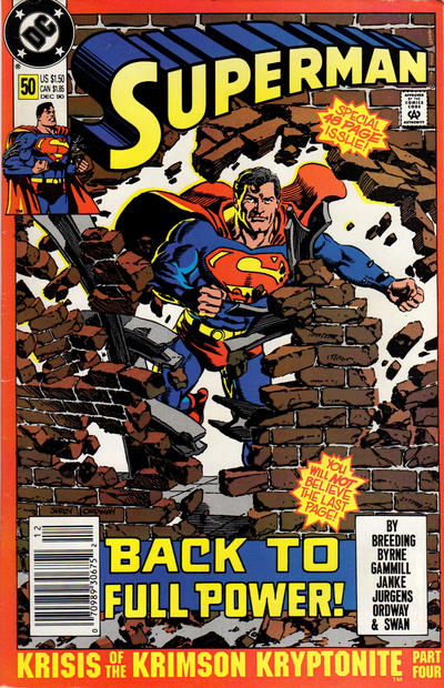 Cover for Superman (DC, 1987 series) #50 [Newsstand]