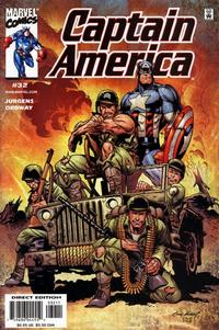 Cover Thumbnail for Captain America (Marvel, 1998 series) #32 [Direct Edition]
