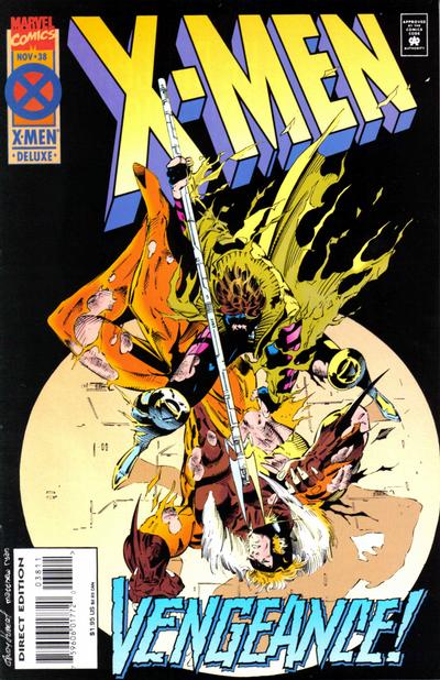 Cover for X-Men (Marvel, 1991 series) #38 [Deluxe Direct Edition]
