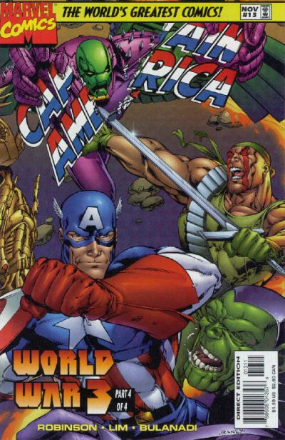 Cover for Captain America (Marvel, 1996 series) #13 [Direct Edition]