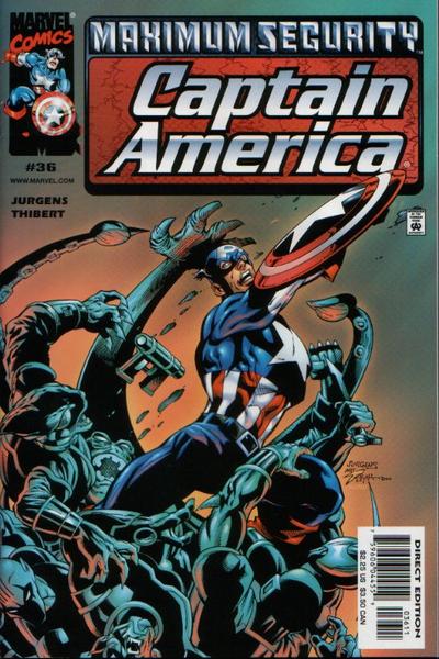 Cover for Captain America (Marvel, 1998 series) #36 [Direct Edition]