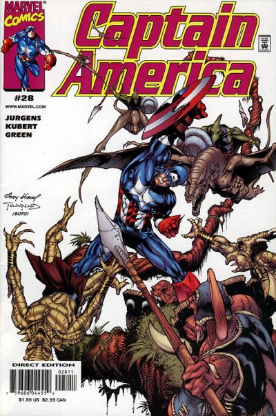 Cover for Captain America (Marvel, 1998 series) #28 [Direct Edition]
