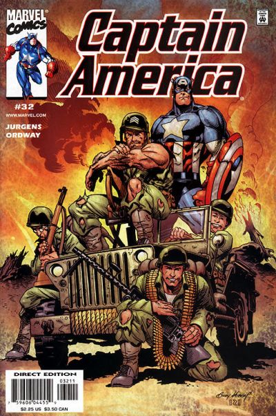 Cover for Captain America (Marvel, 1998 series) #32 [Direct Edition]
