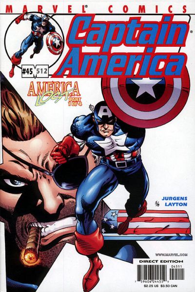Cover for Captain America (Marvel, 1998 series) #45 (512) [Direct Edition]