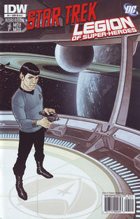 Cover Thumbnail for Star Trek / Legion of Super-Heroes (IDW, 2011 series) #1 [Cover RI-A-2 - Commander Spock]