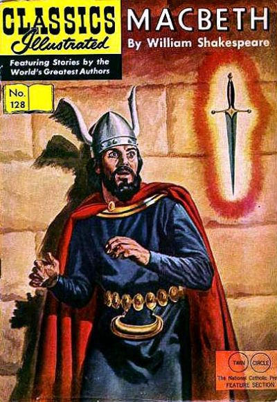 Cover for Classics Illustrated (Gilberton, 1947 series) #128 - Macbeth [HRN 166 - Twin Circle]