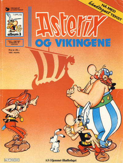 Cover for Asterix (Hjemmet / Egmont, 1969 series) #3 - Asterix og vikingene [7. opplag]