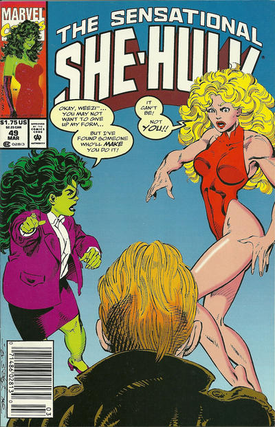 Cover for The Sensational She-Hulk (Marvel, 1989 series) #49 [Newsstand]