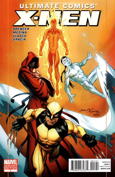 Cover for Ultimate Comics X-Men (Marvel, 2011 series) #1 [Direct Market Variant by Mark Bagley]