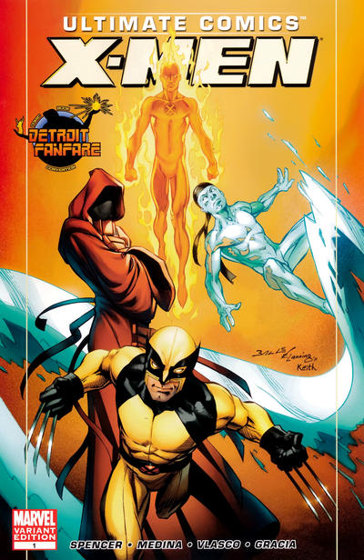Cover for Ultimate Comics X-Men (Marvel, 2011 series) #1 [Detroit Fanfare Variant by Mark Bagley]