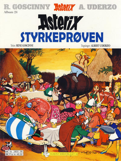 Cover for Asterix (Hjemmet / Egmont, 1969 series) #24 - Styrkeprøven [6. opplag [7. opplag]]