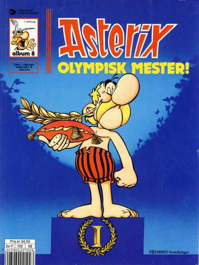 Cover for Asterix (Hjemmet / Egmont, 1969 series) #8 - Olympisk mester! [7. opplag [6. opplag]]
