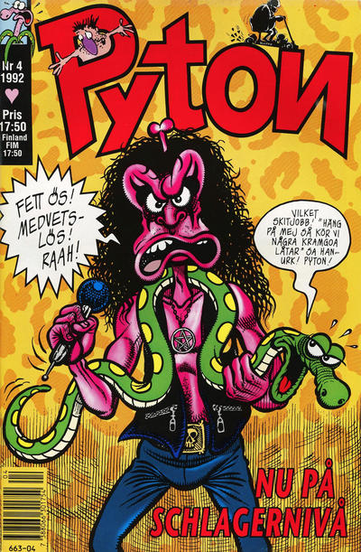 Cover for Pyton (Atlantic Förlags AB, 1990 series) #4/1992